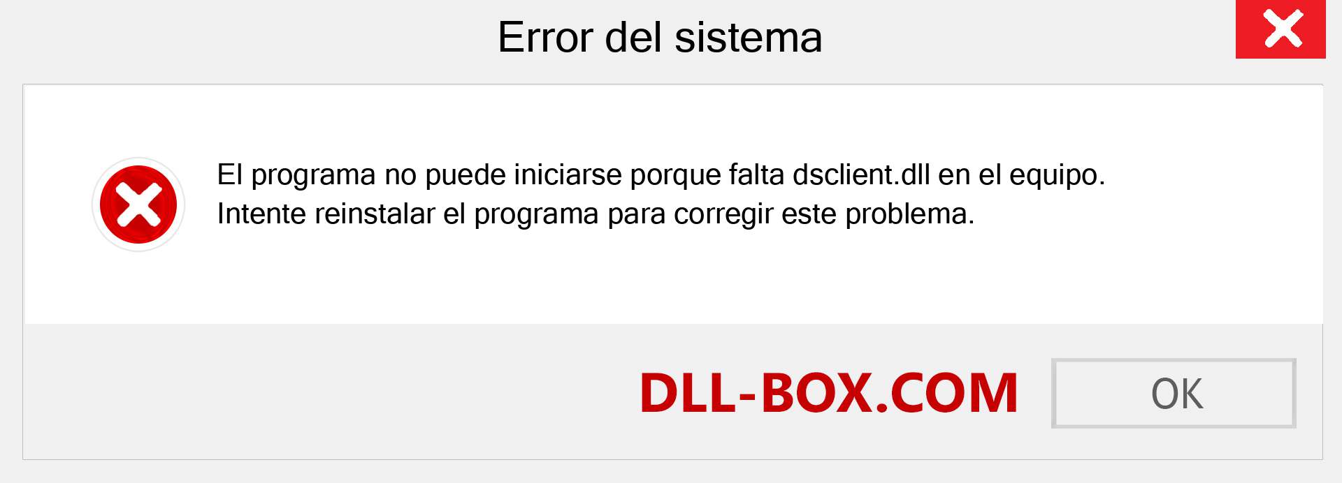 ¿Falta el archivo dsclient.dll ?. Descargar para Windows 7, 8, 10 - Corregir dsclient dll Missing Error en Windows, fotos, imágenes